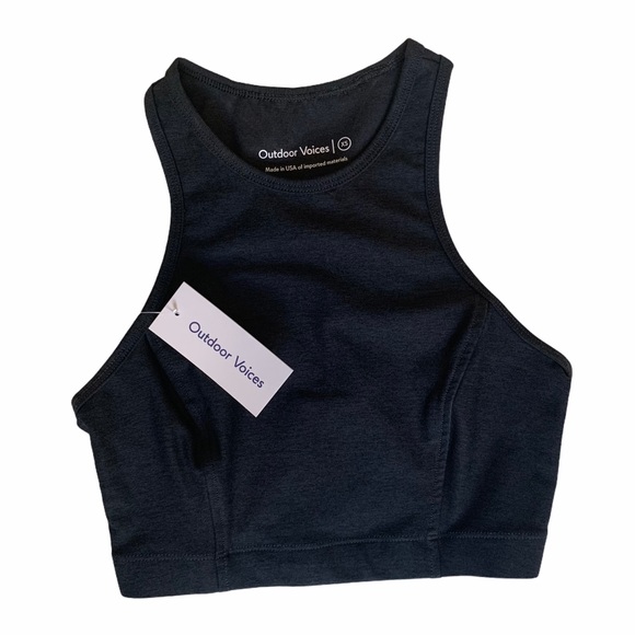 Outdoor Voices Athena Crop Top in Charcoal - Picture 10 of 15
